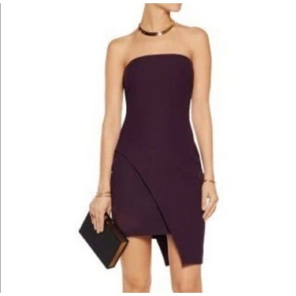 Elizabeth and James Dresses & Skirts - Elizabeth and James Mina Strapless Asymmetric Hem Mini Dress Purple Women's Sz 6
